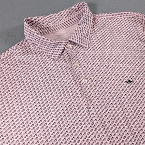 Vineyard Vines OTG Golg Polo Shirt Mens XL  Sankaty Trout Fish Print Performance